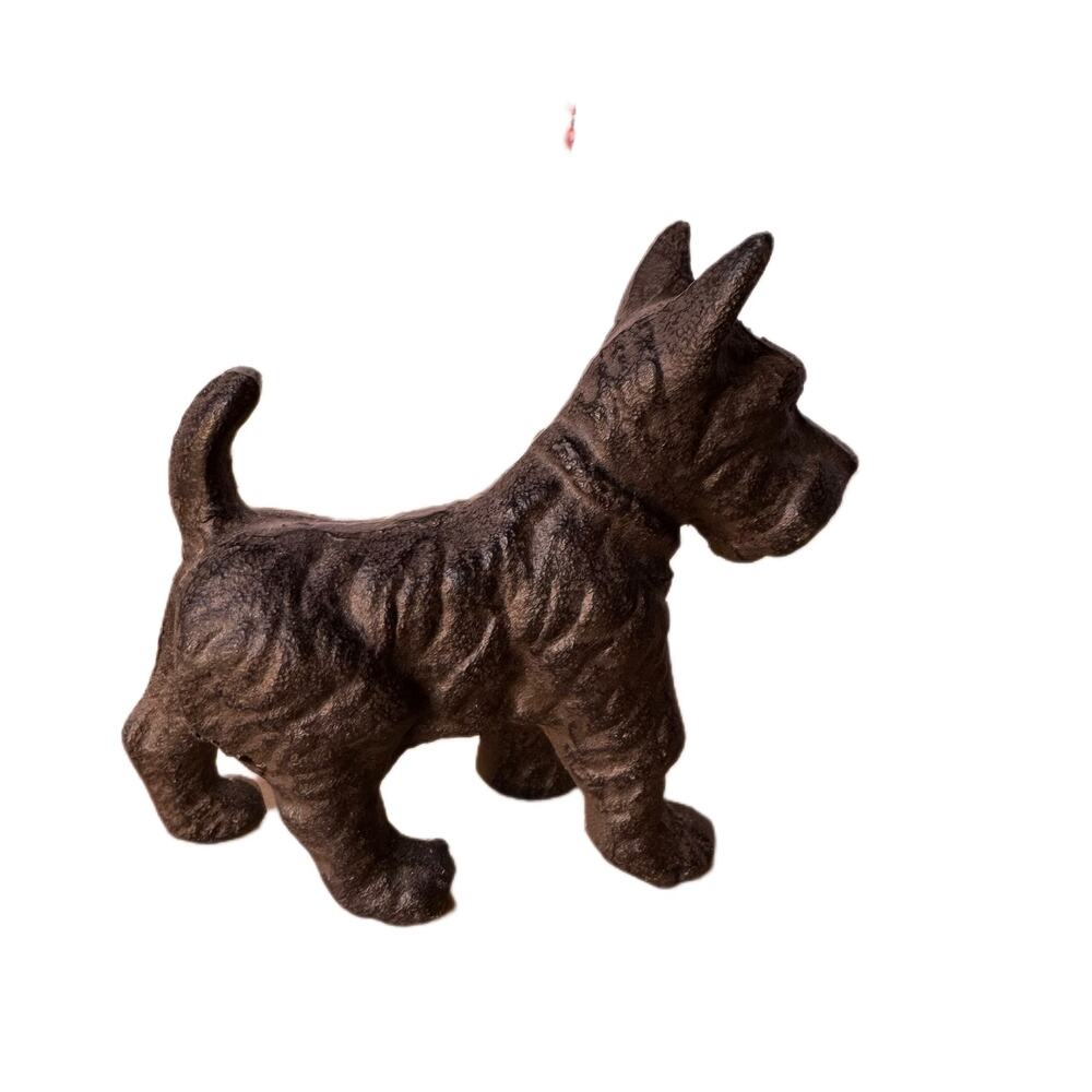 Vintage Cast Iron Scottie Dog 4" Scottish Terrier Figurine Paperweight Doorstop